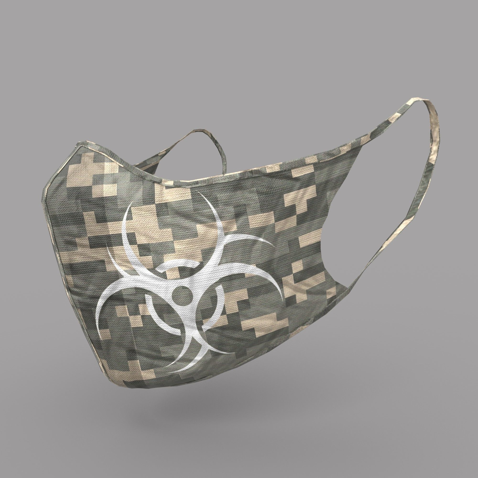 Protective face mask game model kit Low-poly 3D model_1