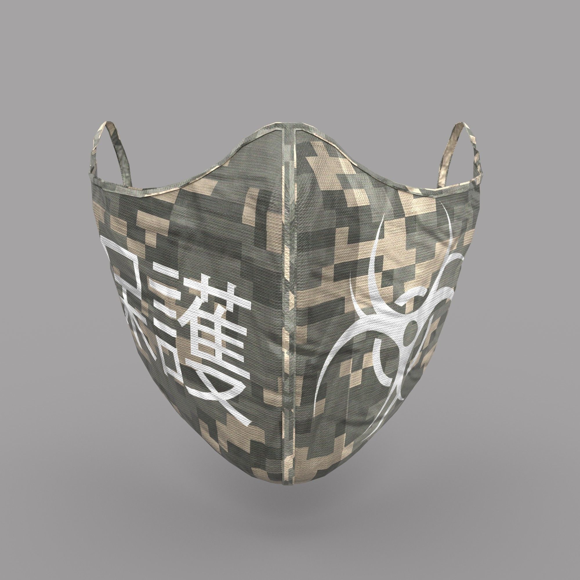 Protective face mask game model kit Low-poly 3D model_2