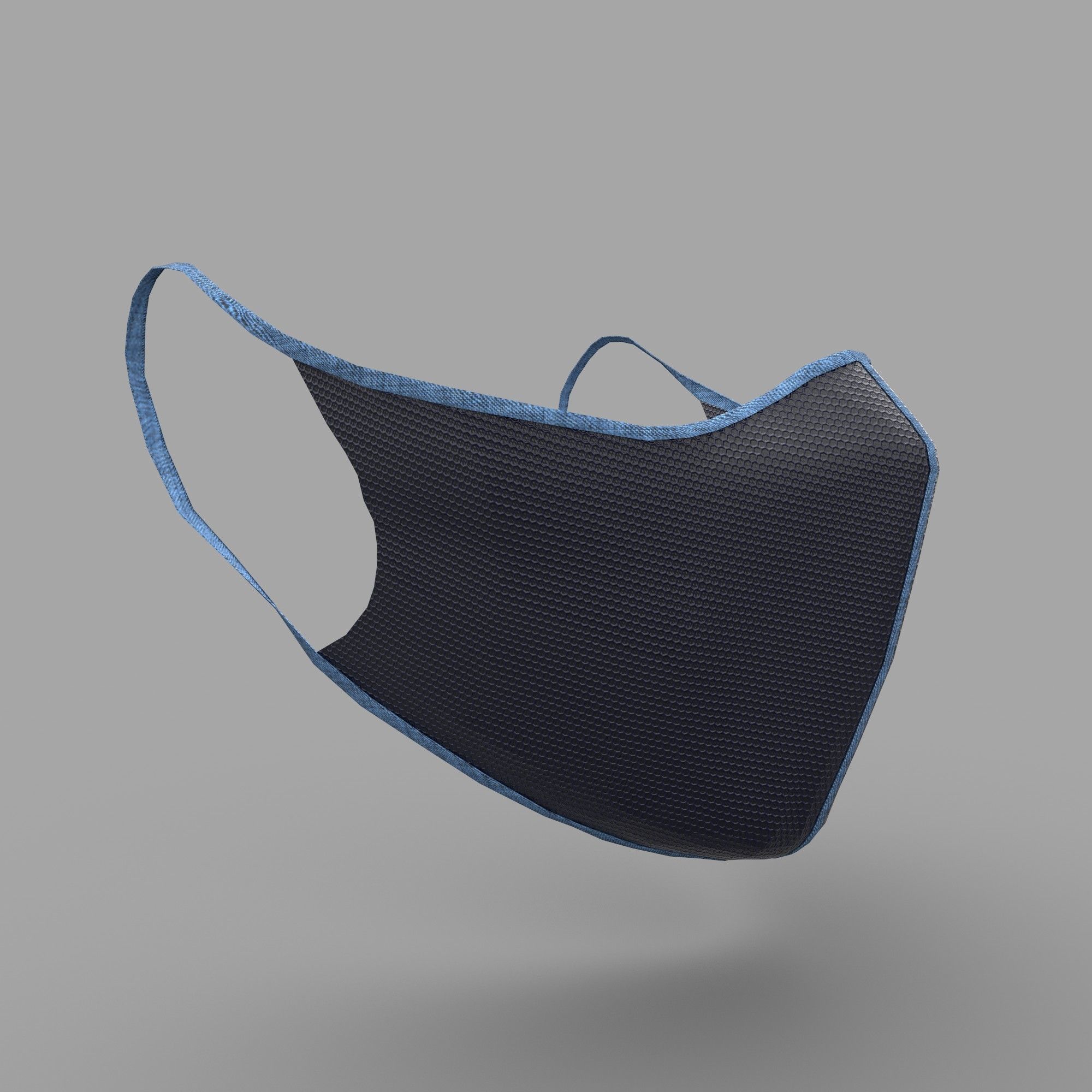 Protective face mask game model kit Low-poly 3D model_9