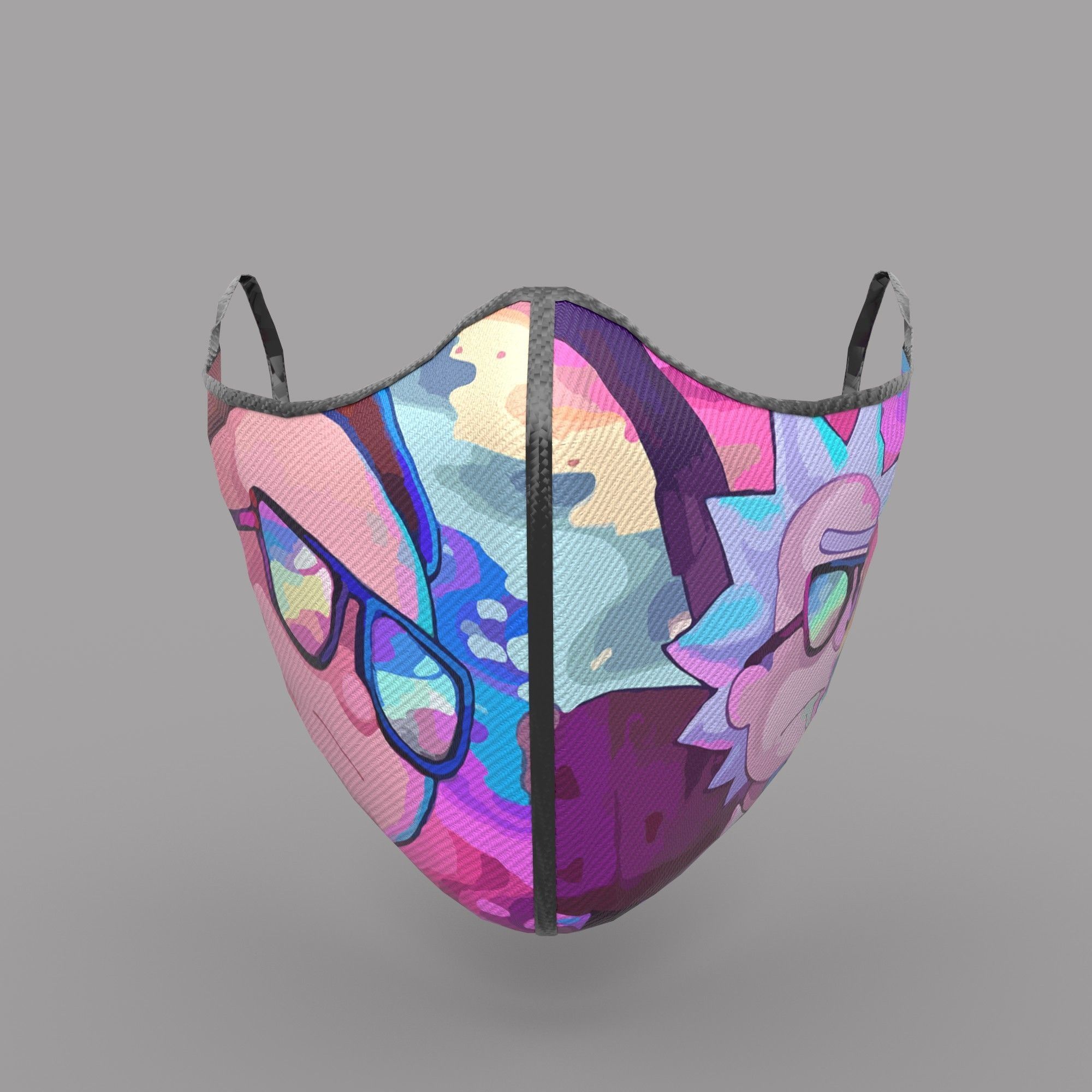 Protective face mask game model kit Low-poly 3D model_20