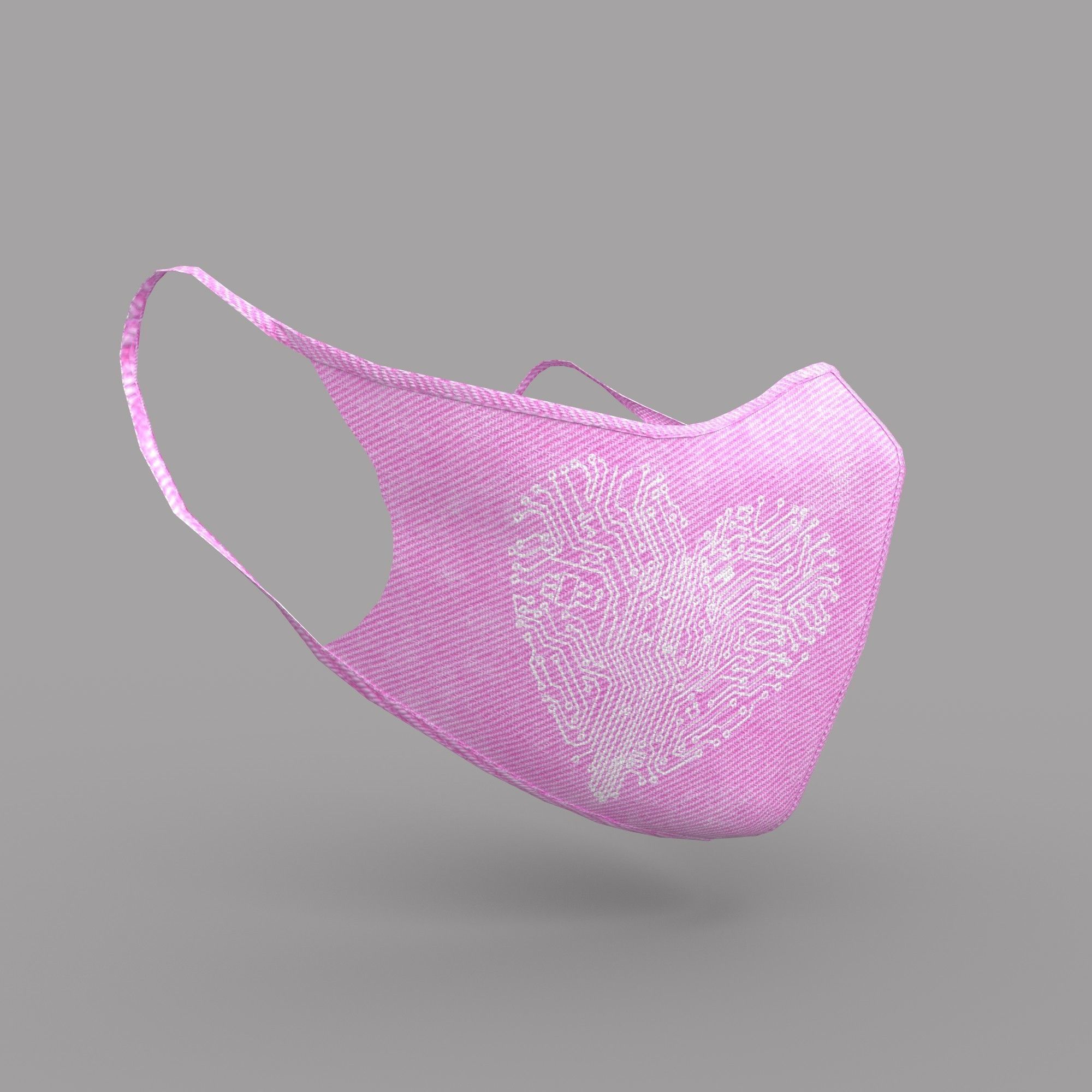 Protective face mask game model kit Low-poly 3D model_18