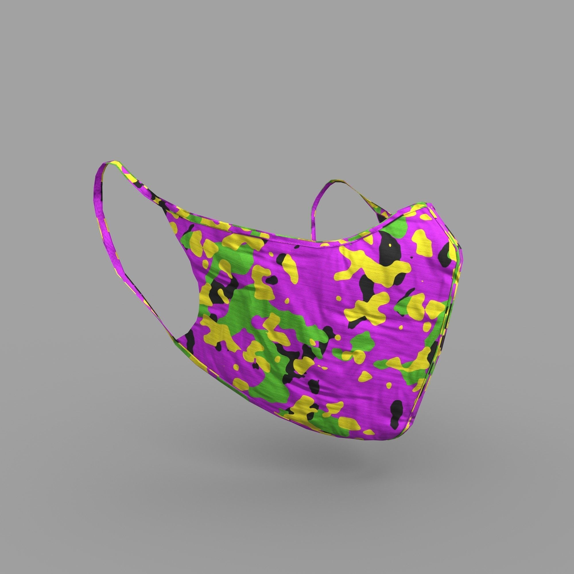 Protective face mask game model kit Low-poly 3D model_15