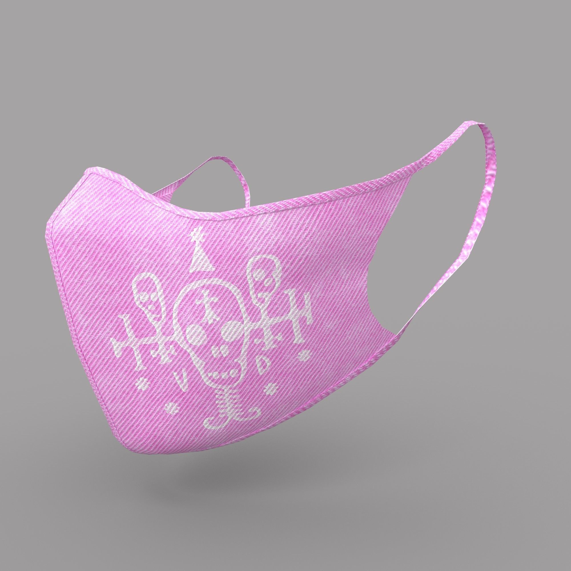 Protective face mask game model kit Low-poly 3D model_16