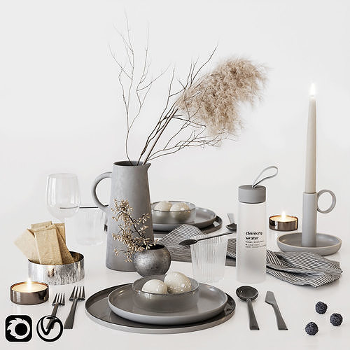 Gray Tableware 3D model