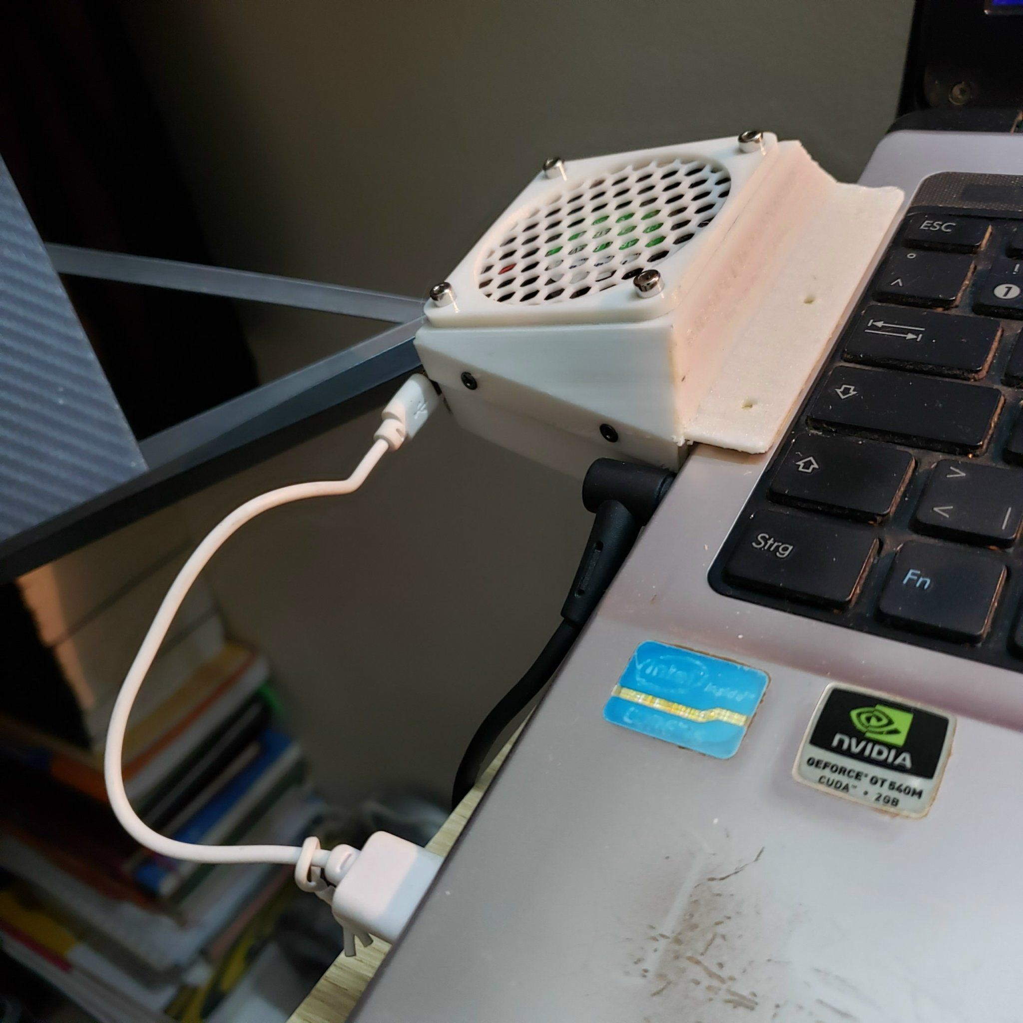 Laptop Side mounted cooling fan 3D print model_2