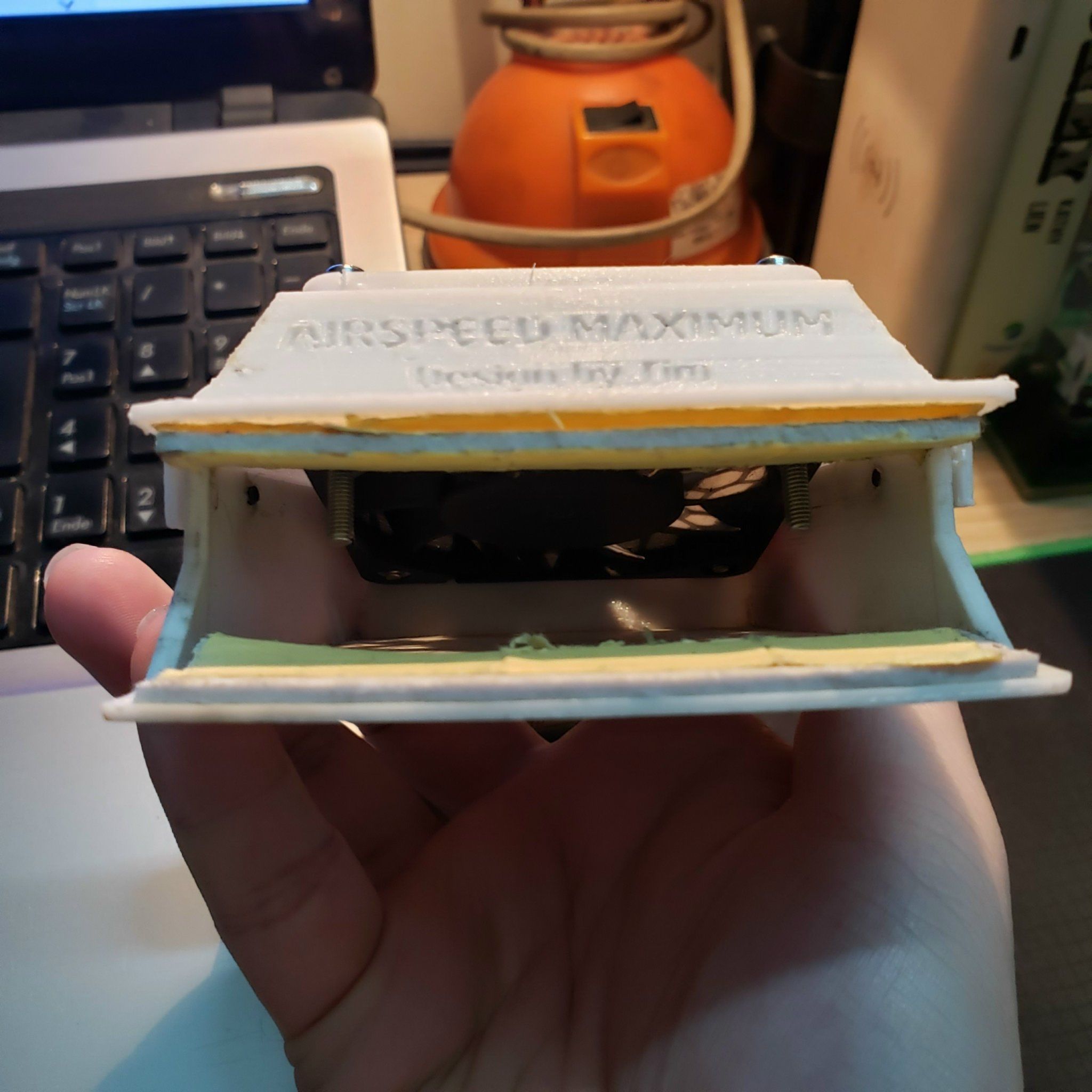 Laptop Side mounted cooling fan 3D print model_5