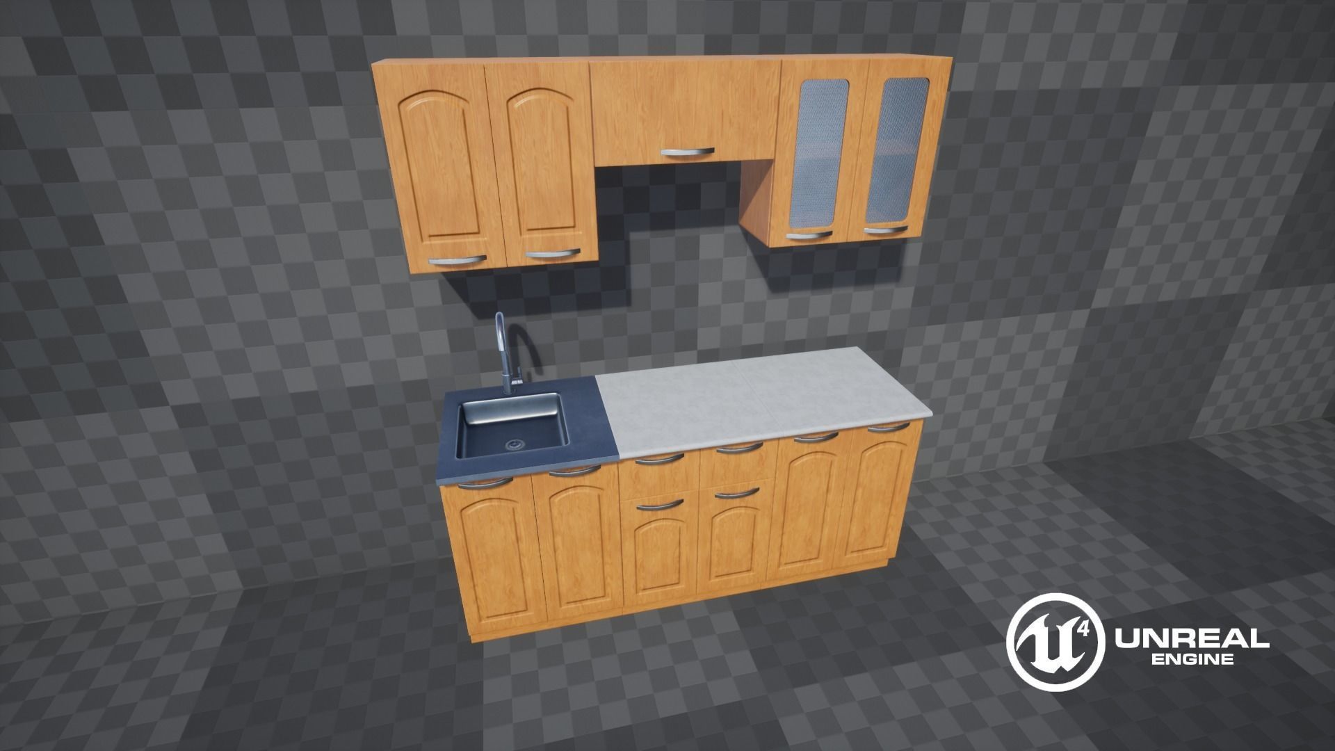 Kitchen Set Low-poly 3D model_15