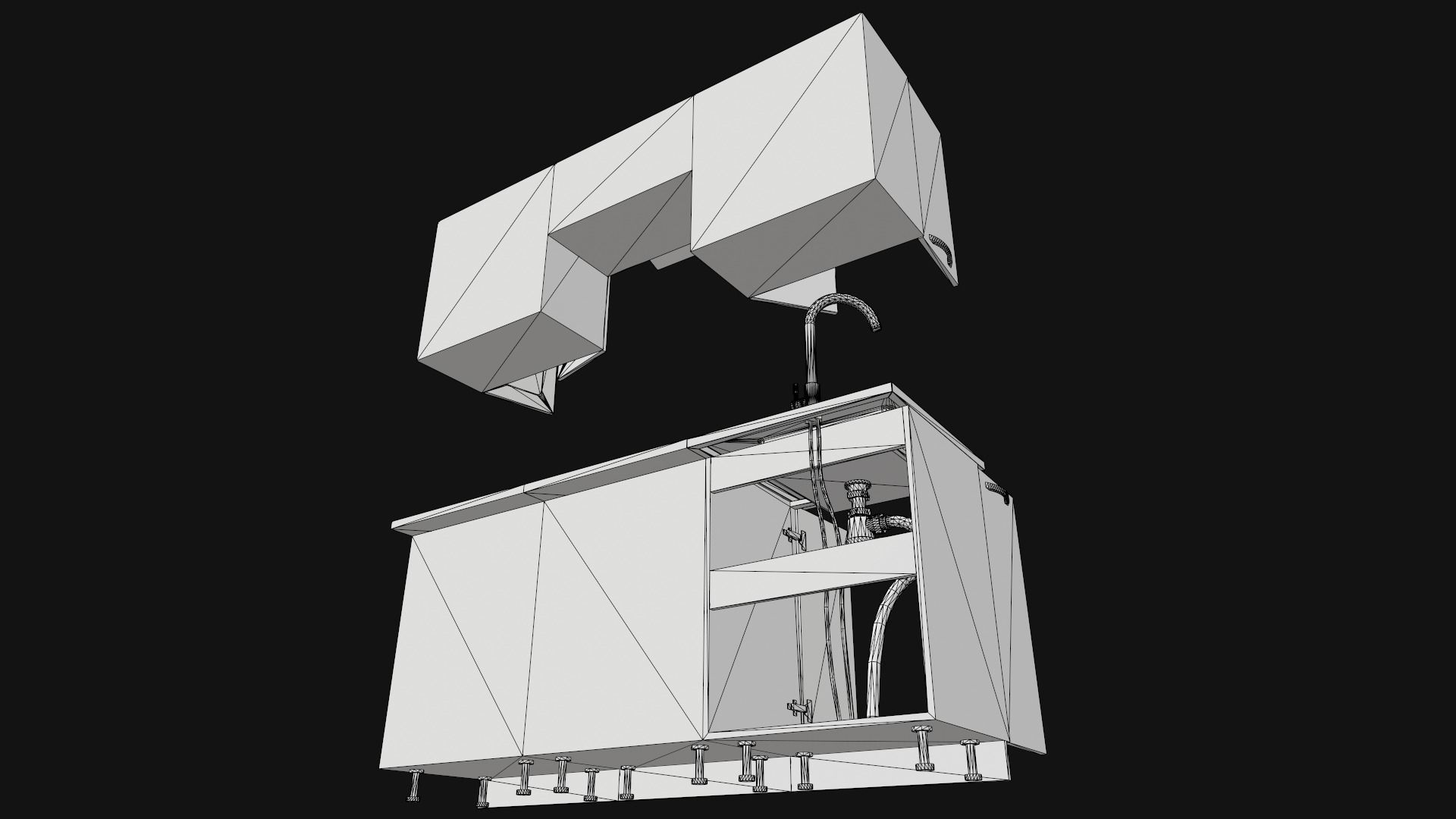Kitchen Set Low-poly 3D model_13