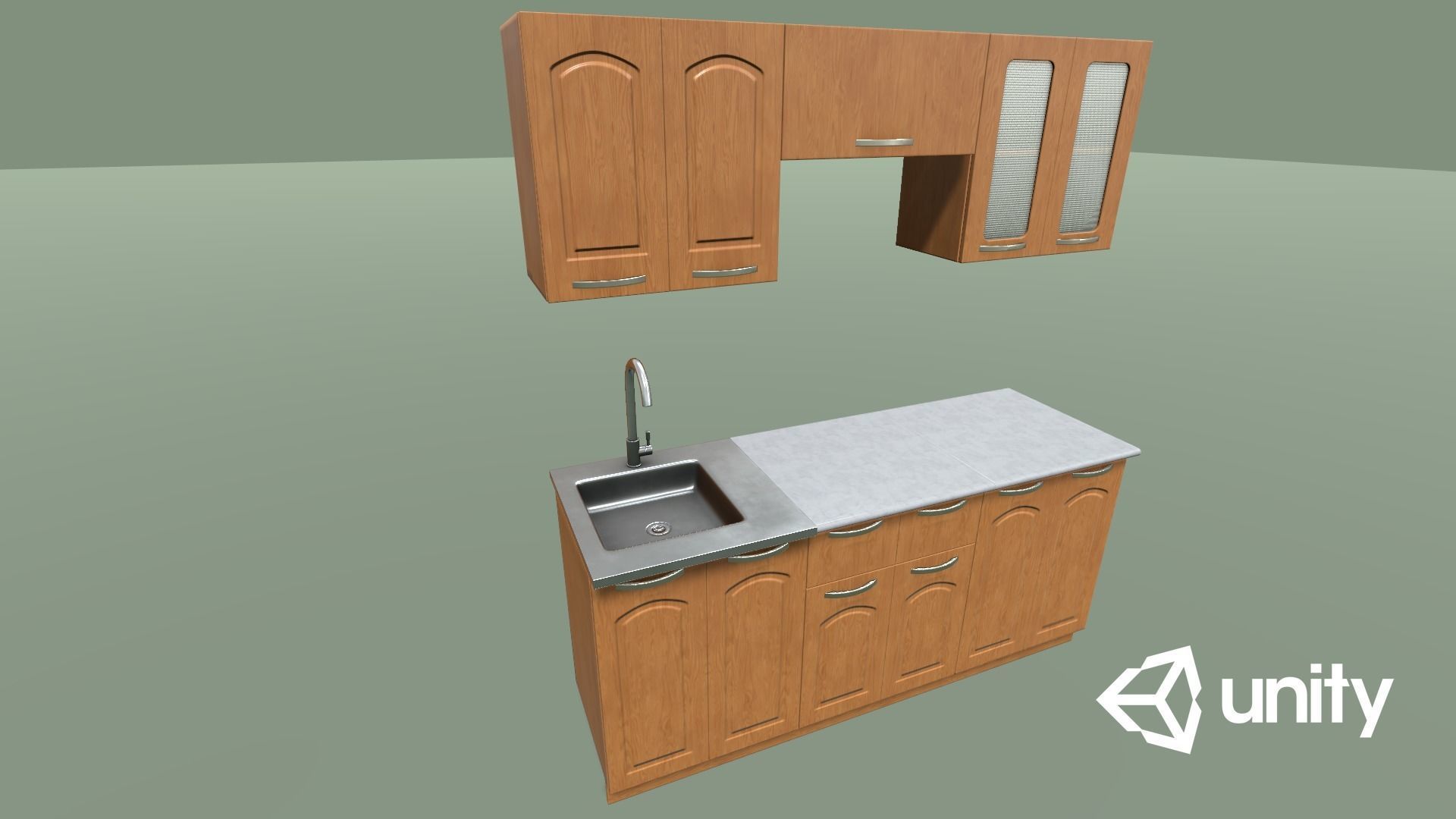 Kitchen Set Low-poly 3D model_14