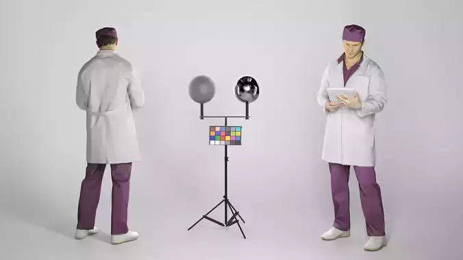 Male doctor reading patient history 277 Low-poly 3D model
