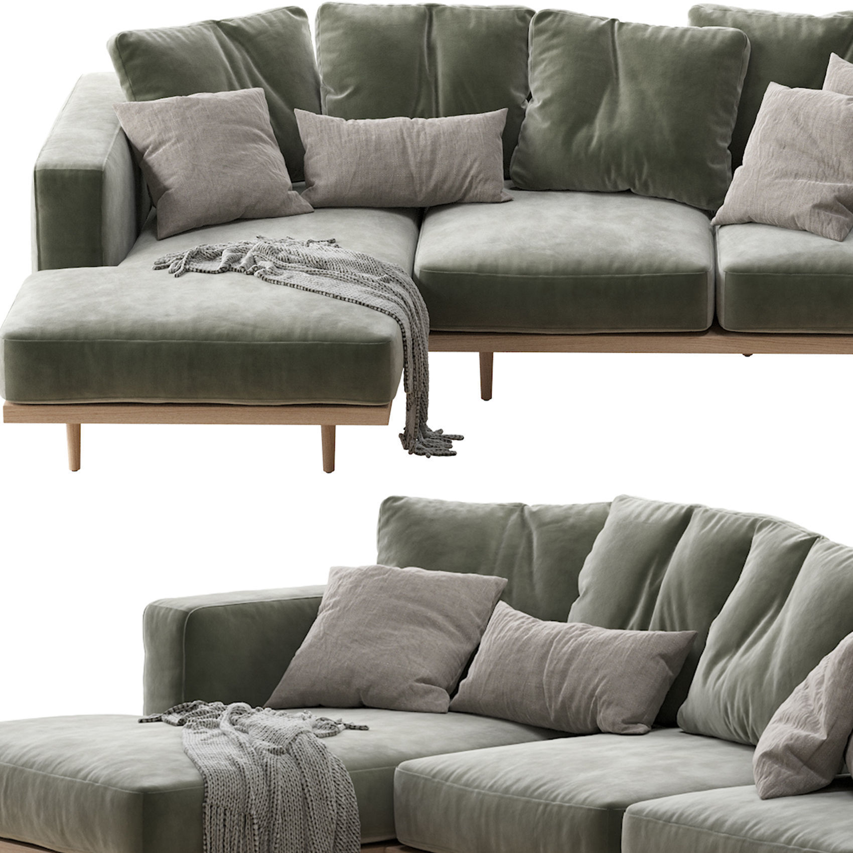 Newport 2-piece Chaise Sectional 3D model_3