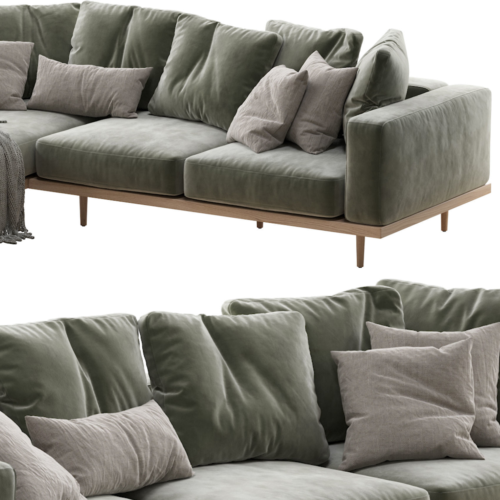Newport 2-piece Chaise Sectional 3D model_4