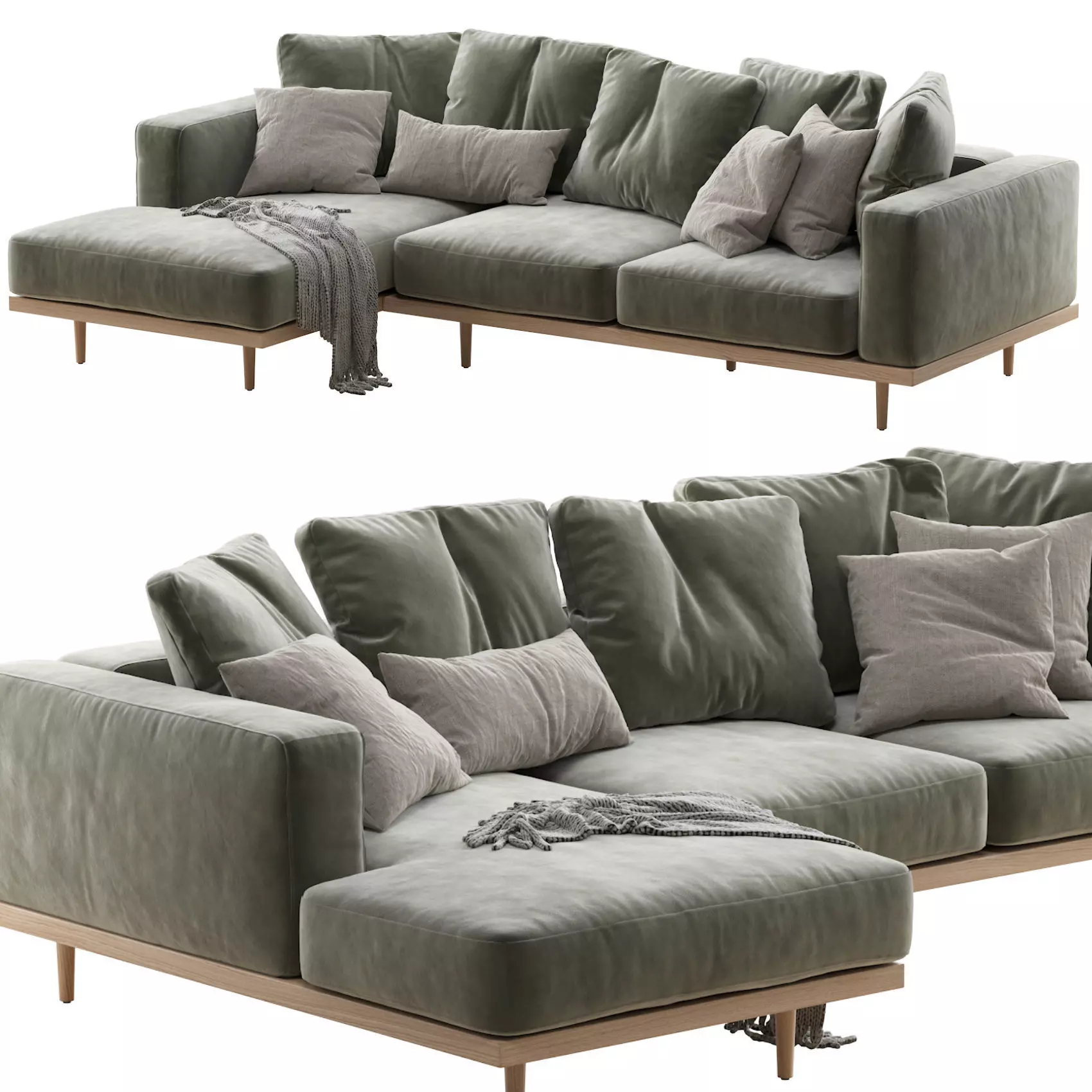 Newport 2-piece Chaise Sectional 3D model_0