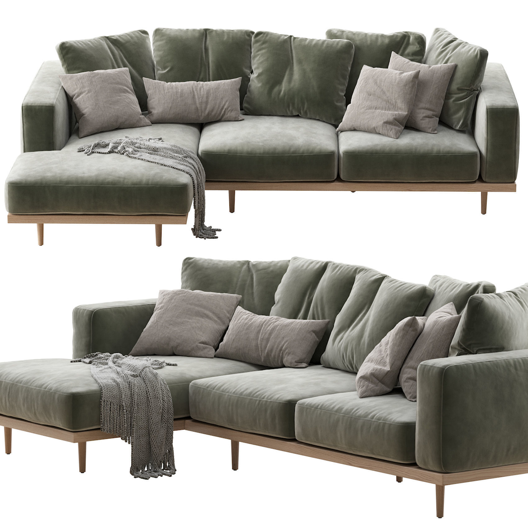 Newport 2-piece Chaise Sectional 3D model_1