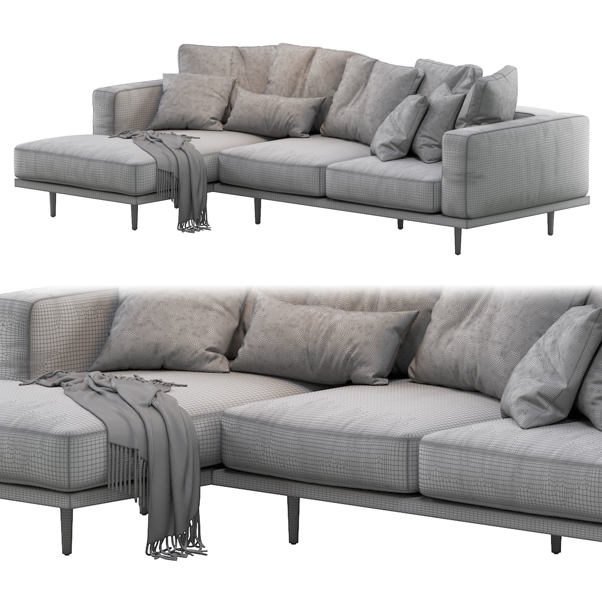 Newport 2-piece Chaise Sectional 3D model_2