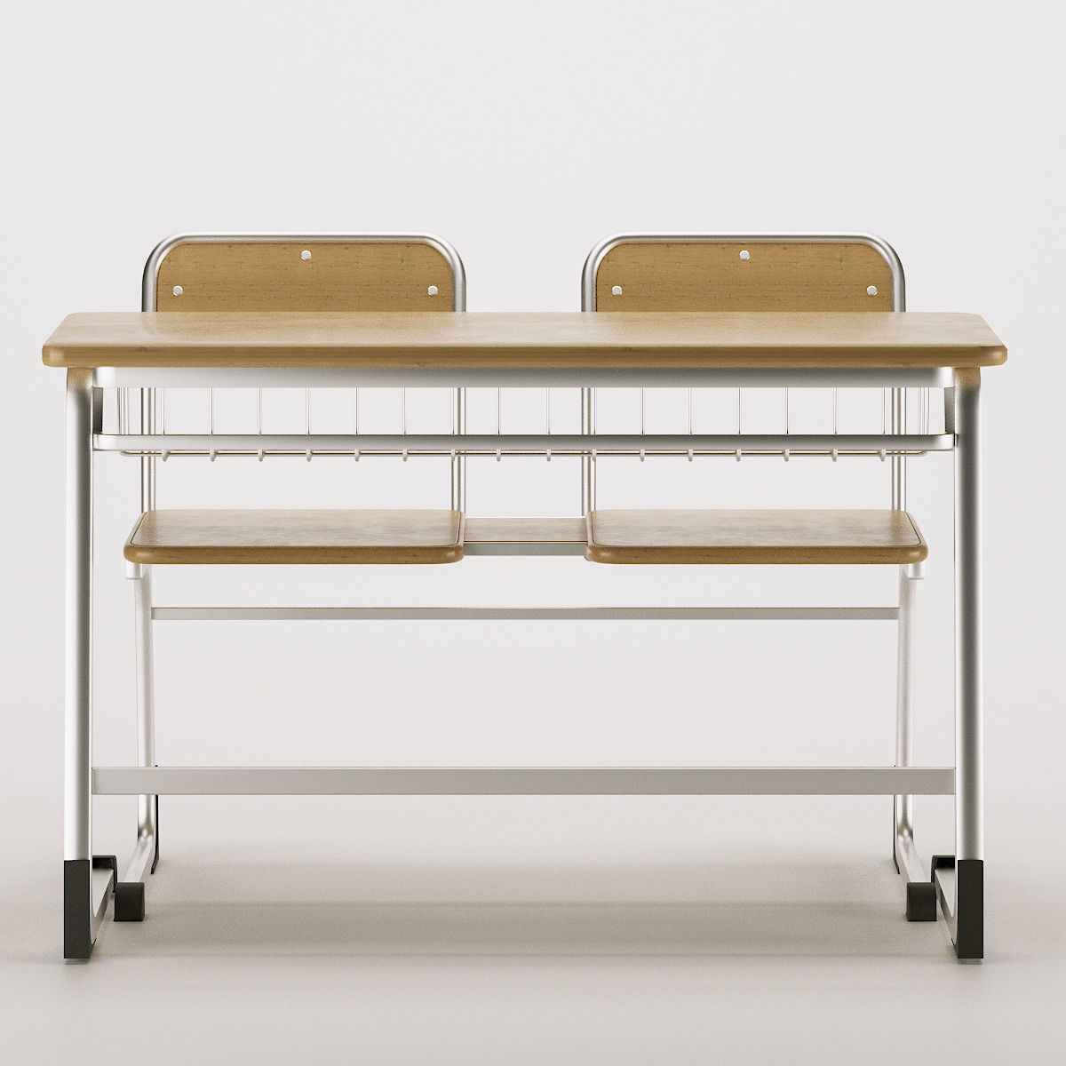 School Desk and Chair 3D model 3D model_2