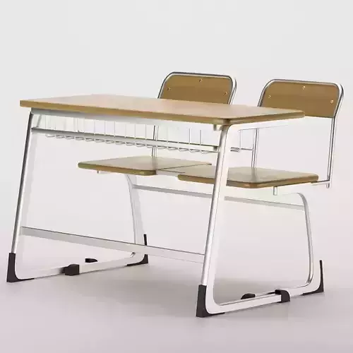 School Desk and Chair 3D model 3D model