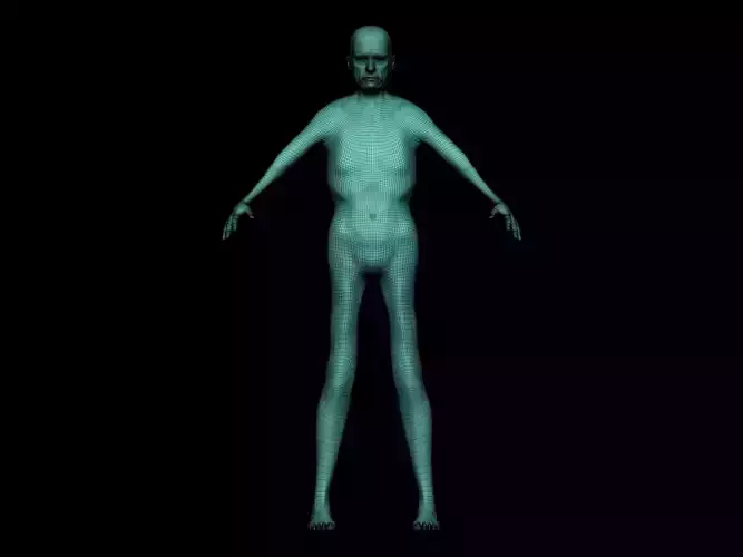 Mesh base old caucasian man