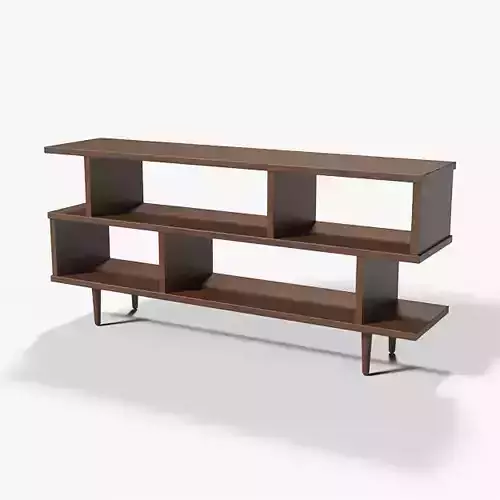 Ashlyn book Shelve walnut Low-poly 3D model