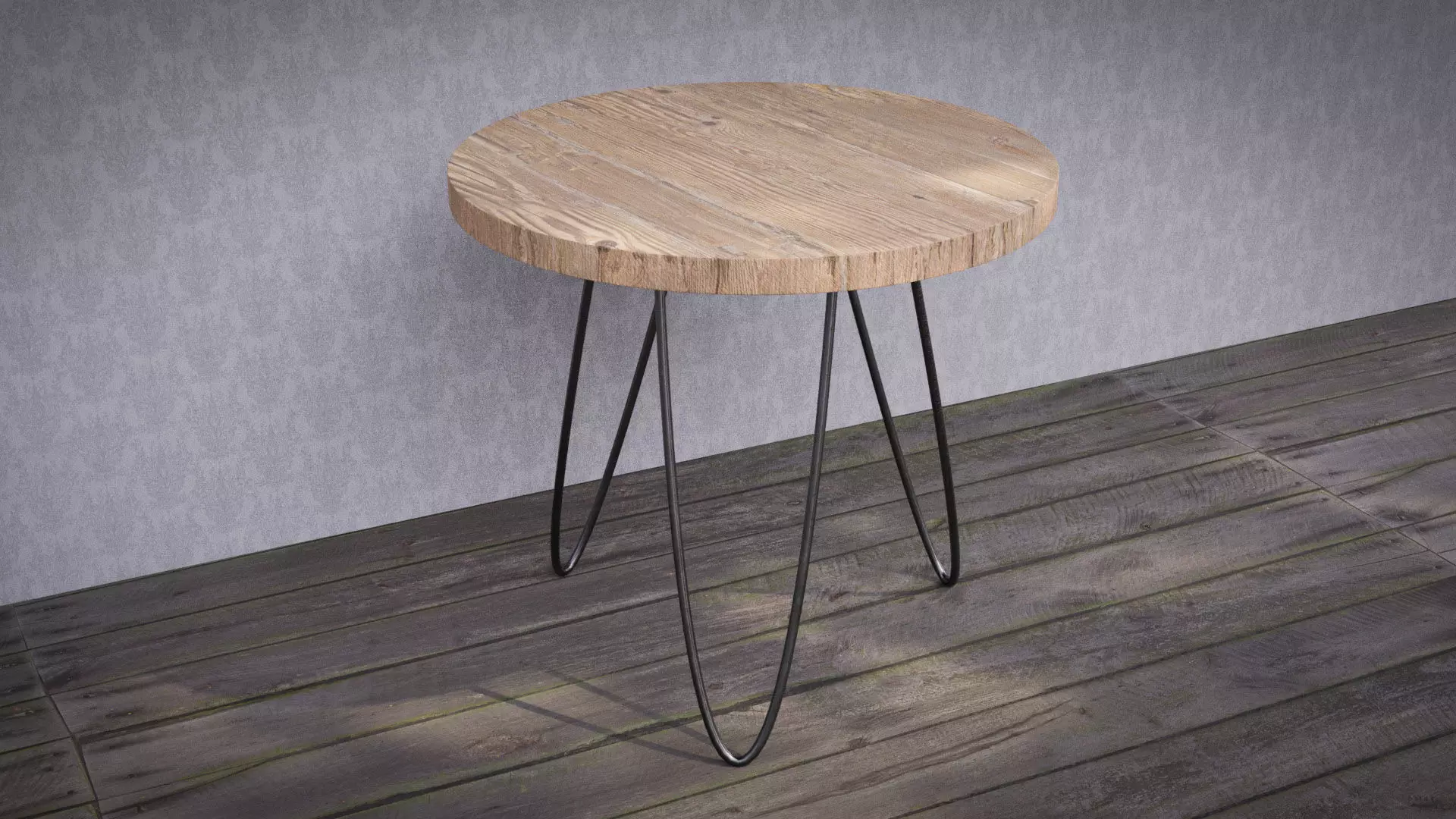 Round Wooden Coffee Table Free low-poly 3D model
