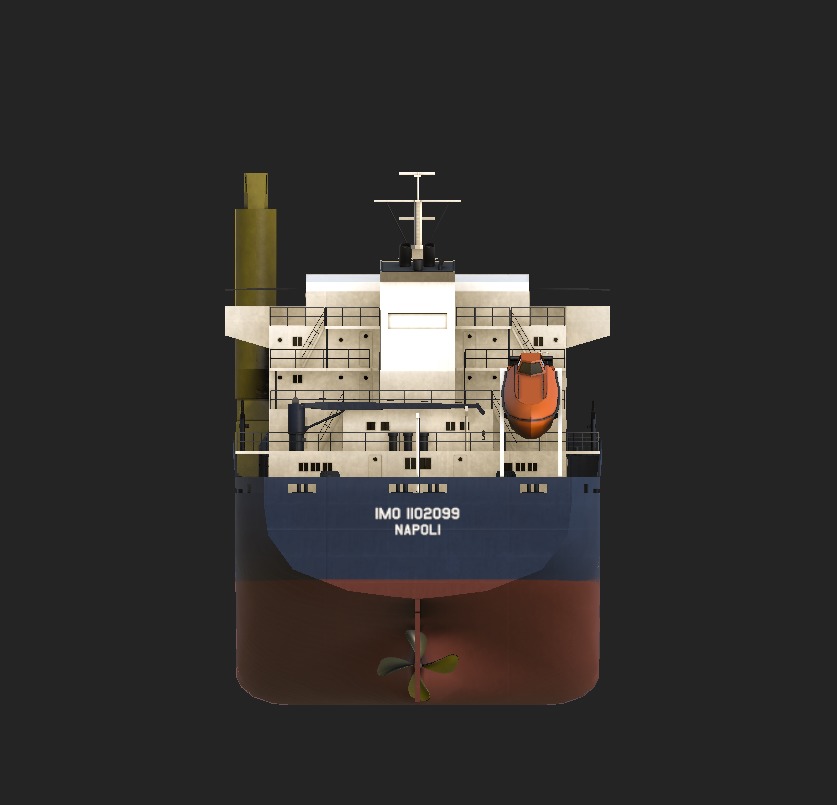 Cargo Ship with Containers Low-poly 3D model_2