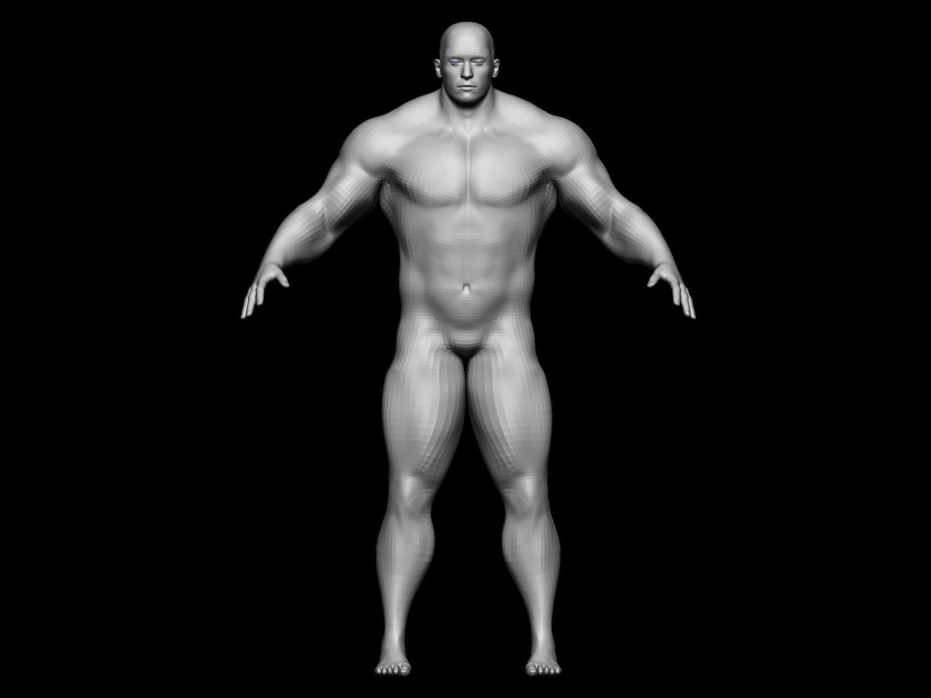 Mesh base strong caucasian man 3D model_1