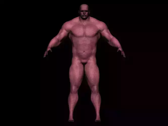Mesh base strong caucasian man