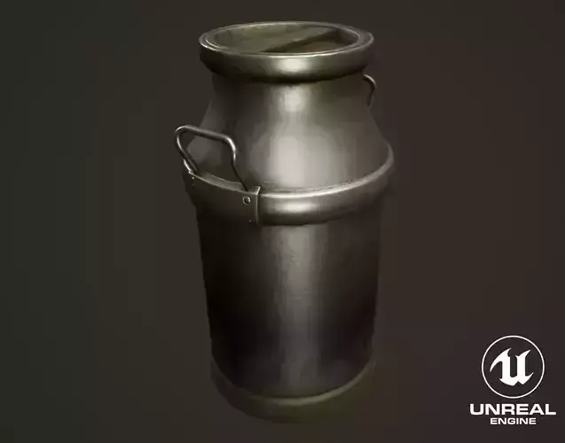 Stylized Western Milk Container Low-poly 3D model