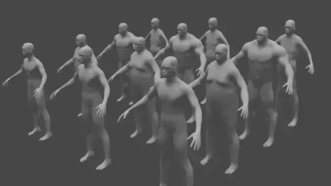 Complete base mesh pack for male character
