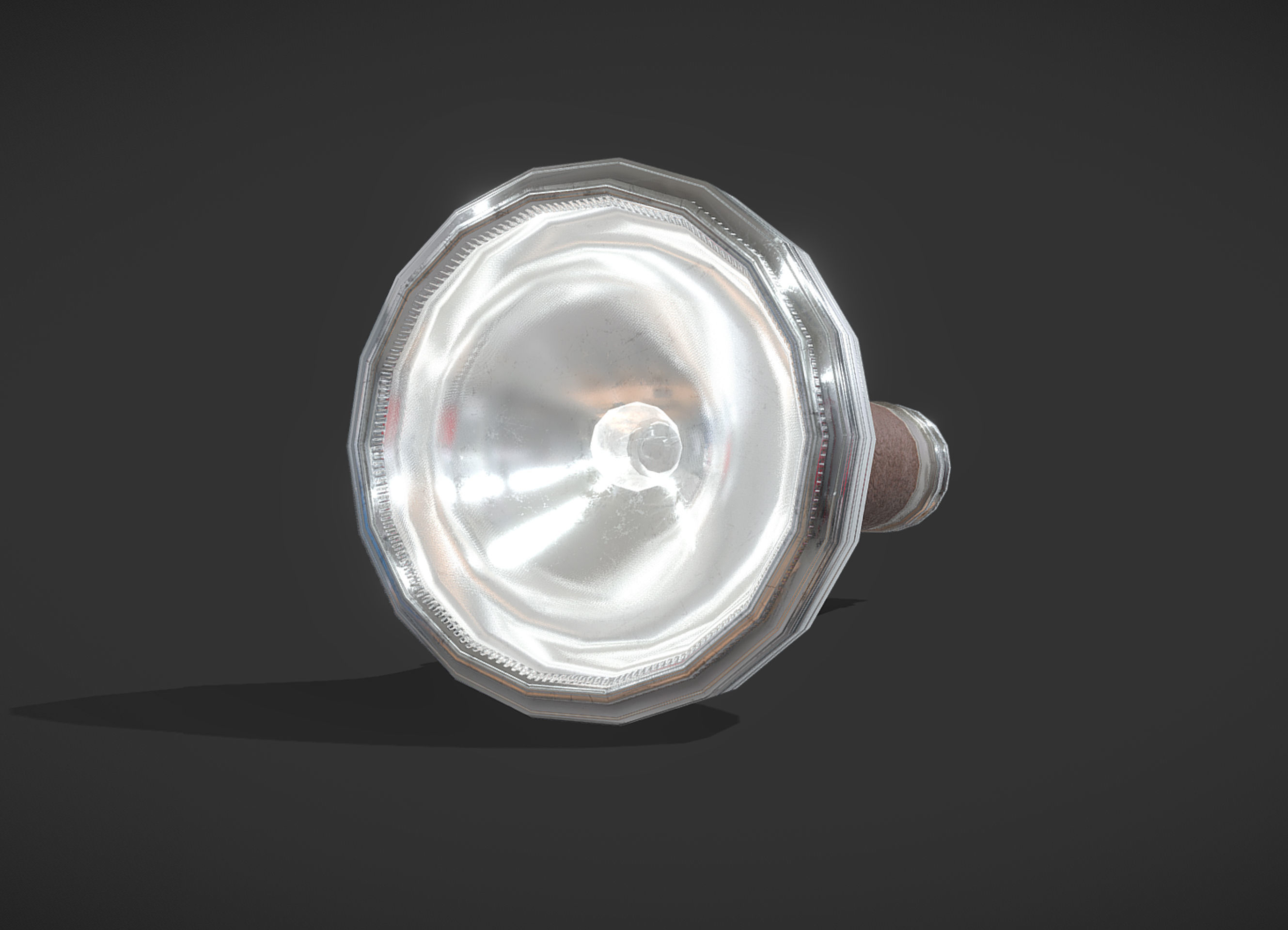 Vintage Flashlight Low-poly 3D model_4