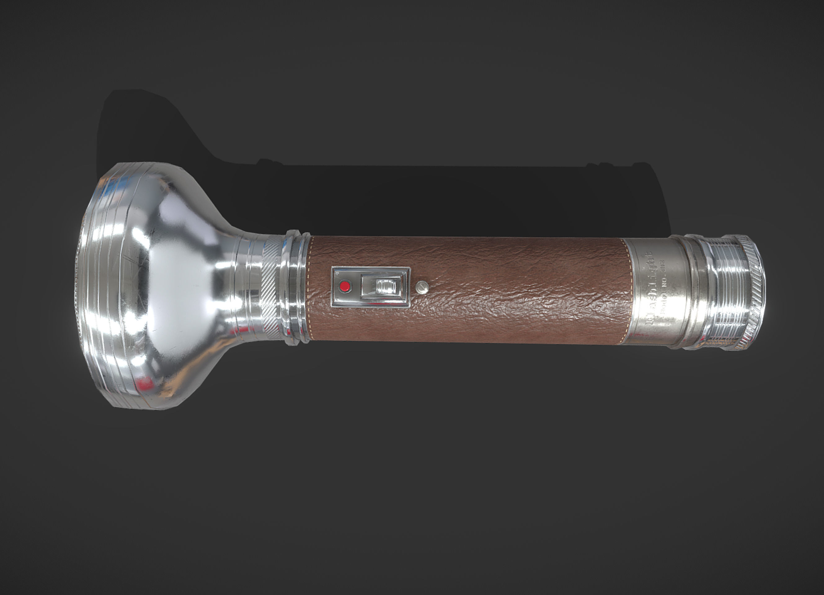 Vintage Flashlight Low-poly 3D model_5