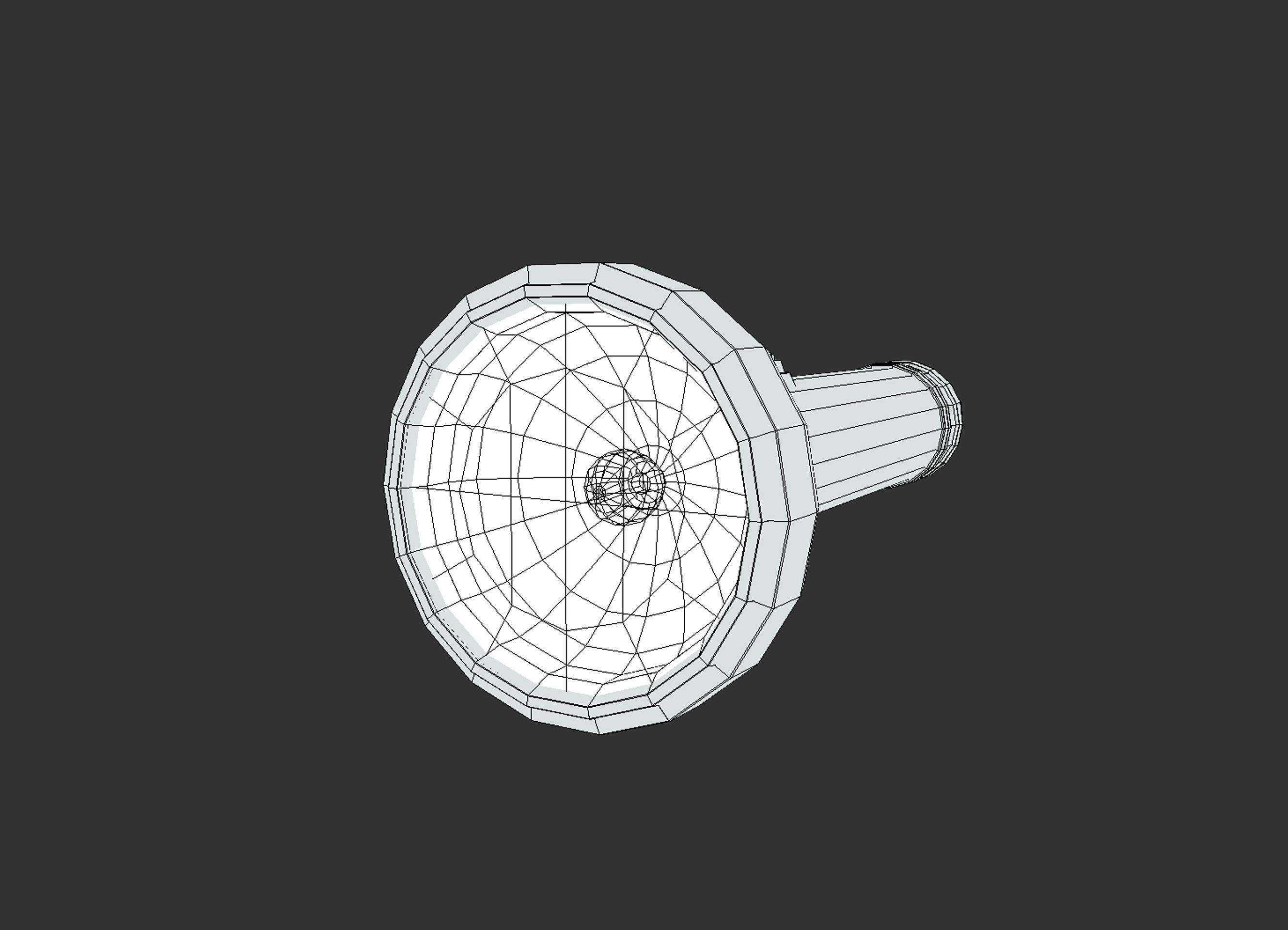 Vintage Flashlight Low-poly 3D model_11