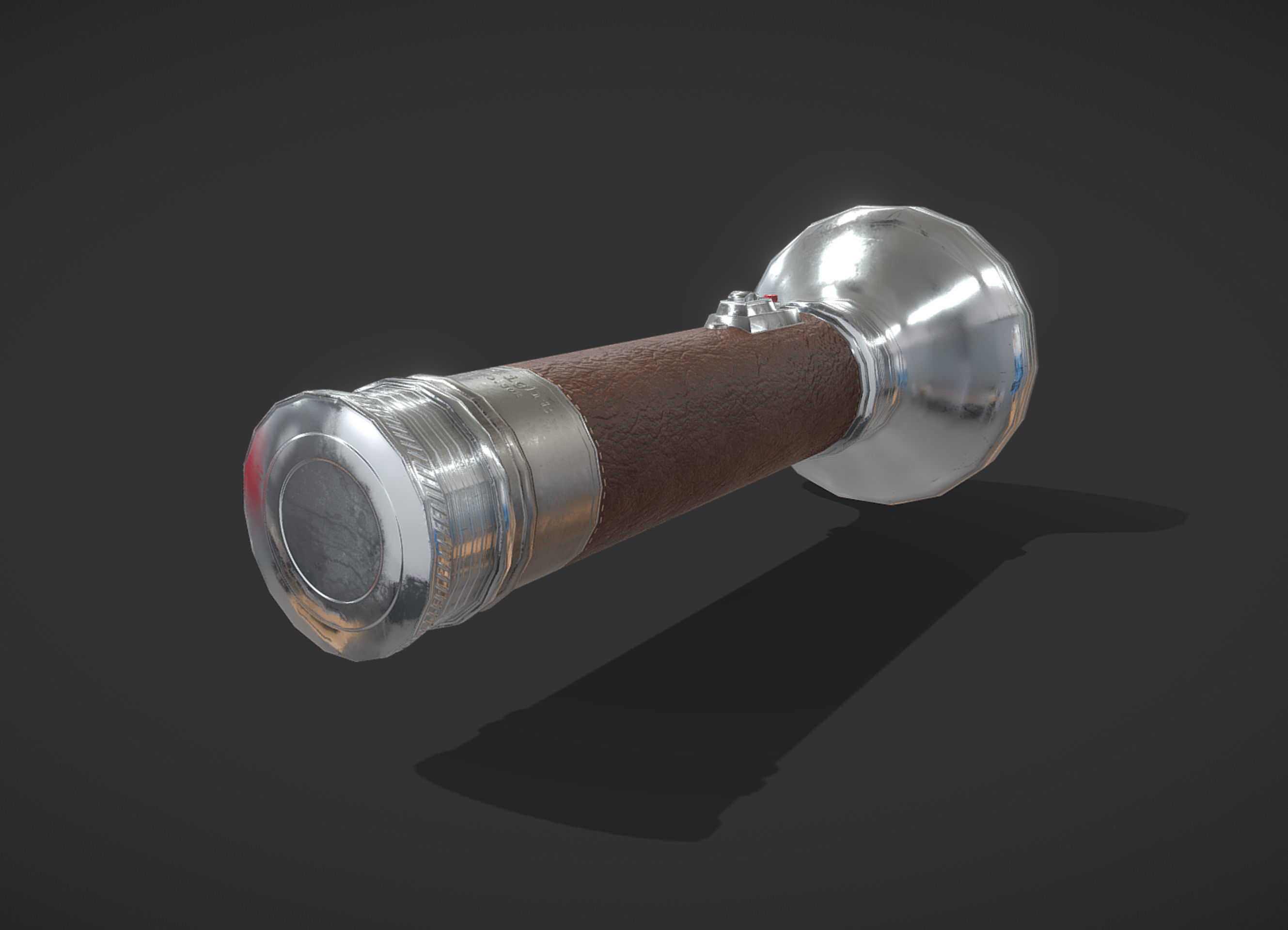 Vintage Flashlight Low-poly 3D model_2