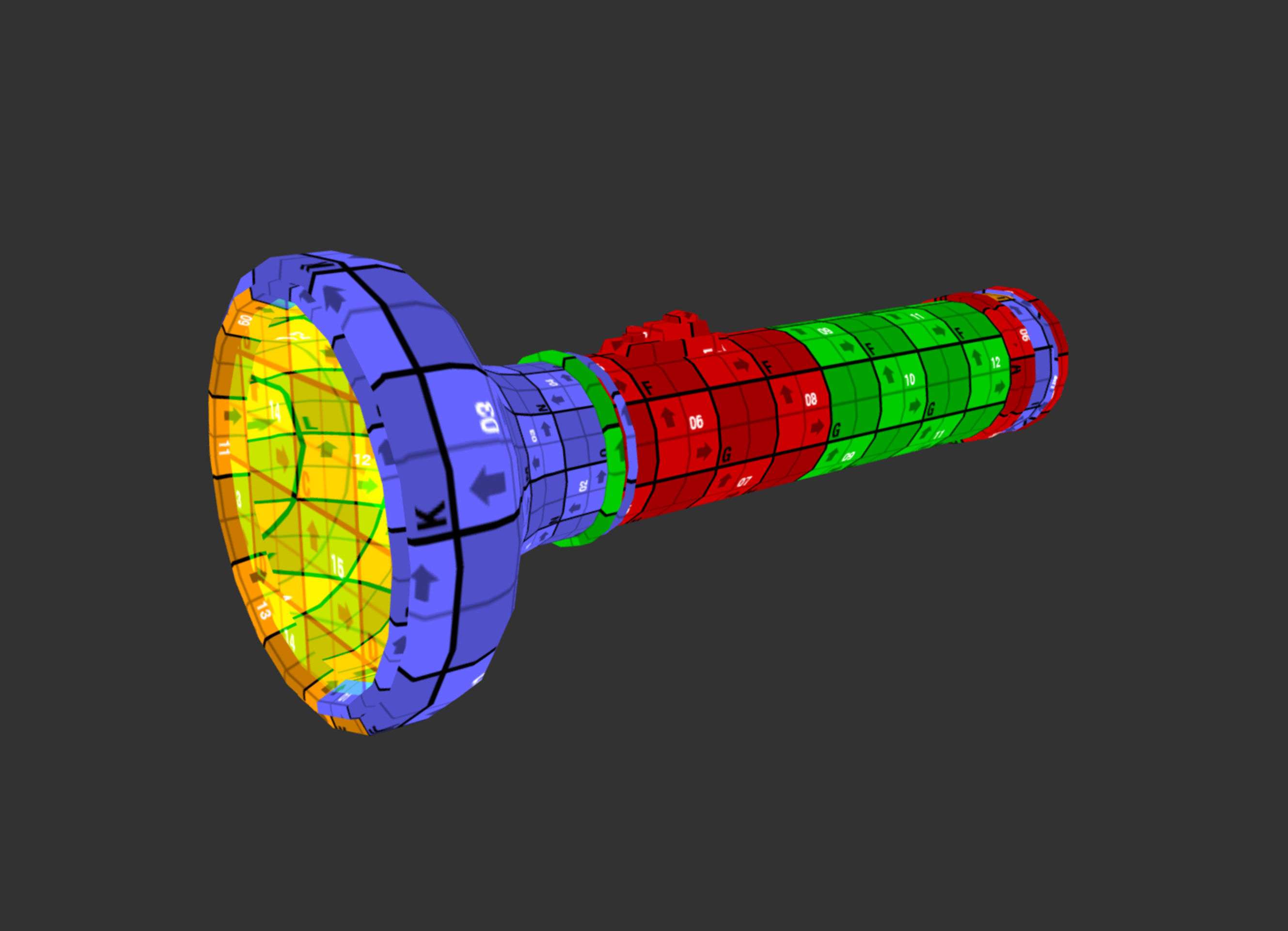 Vintage Flashlight Low-poly 3D model_15