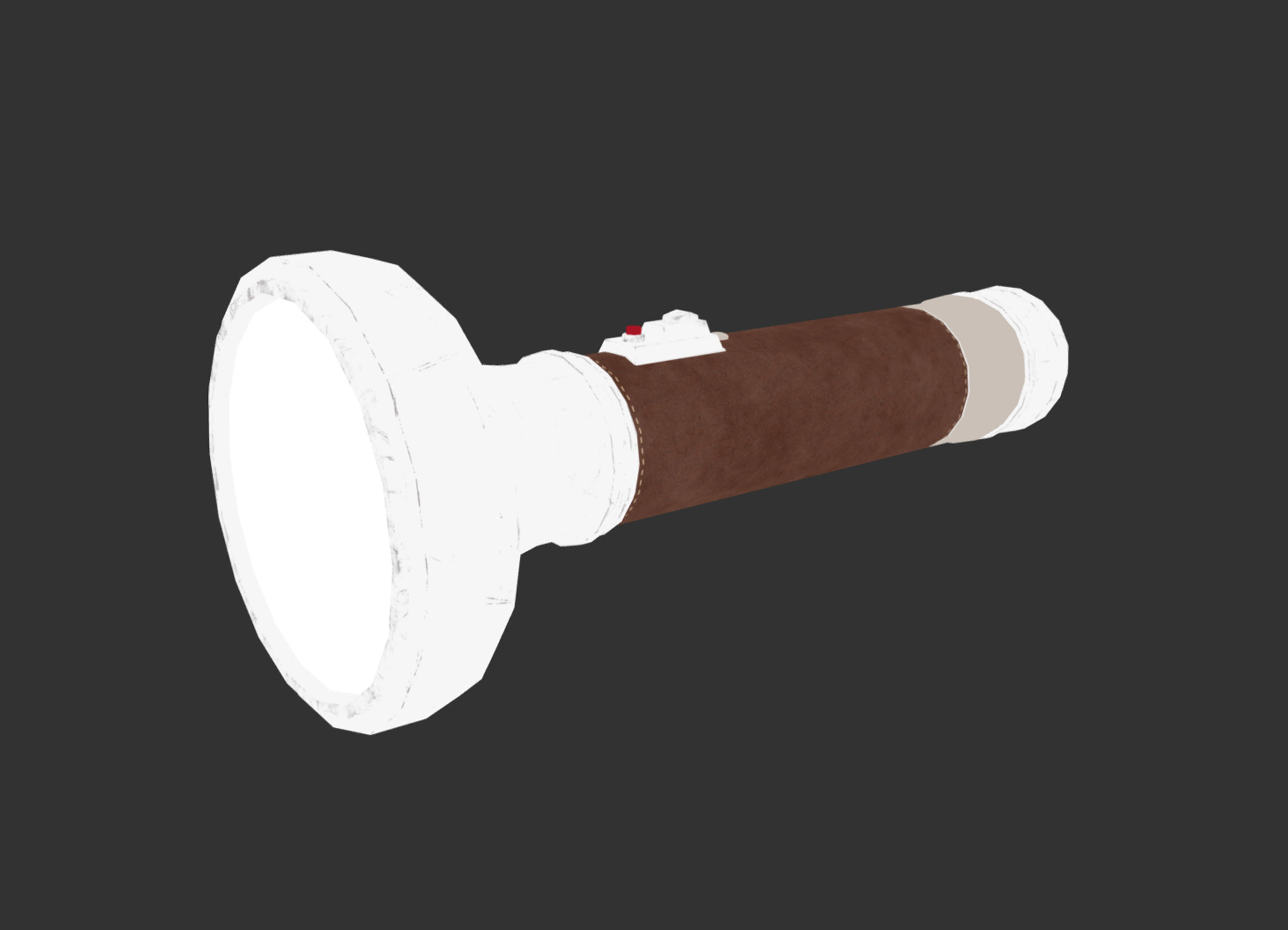 Vintage Flashlight Low-poly 3D model_12