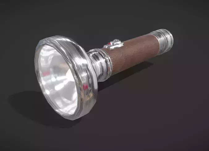 Vintage Flashlight Low-poly 3D model