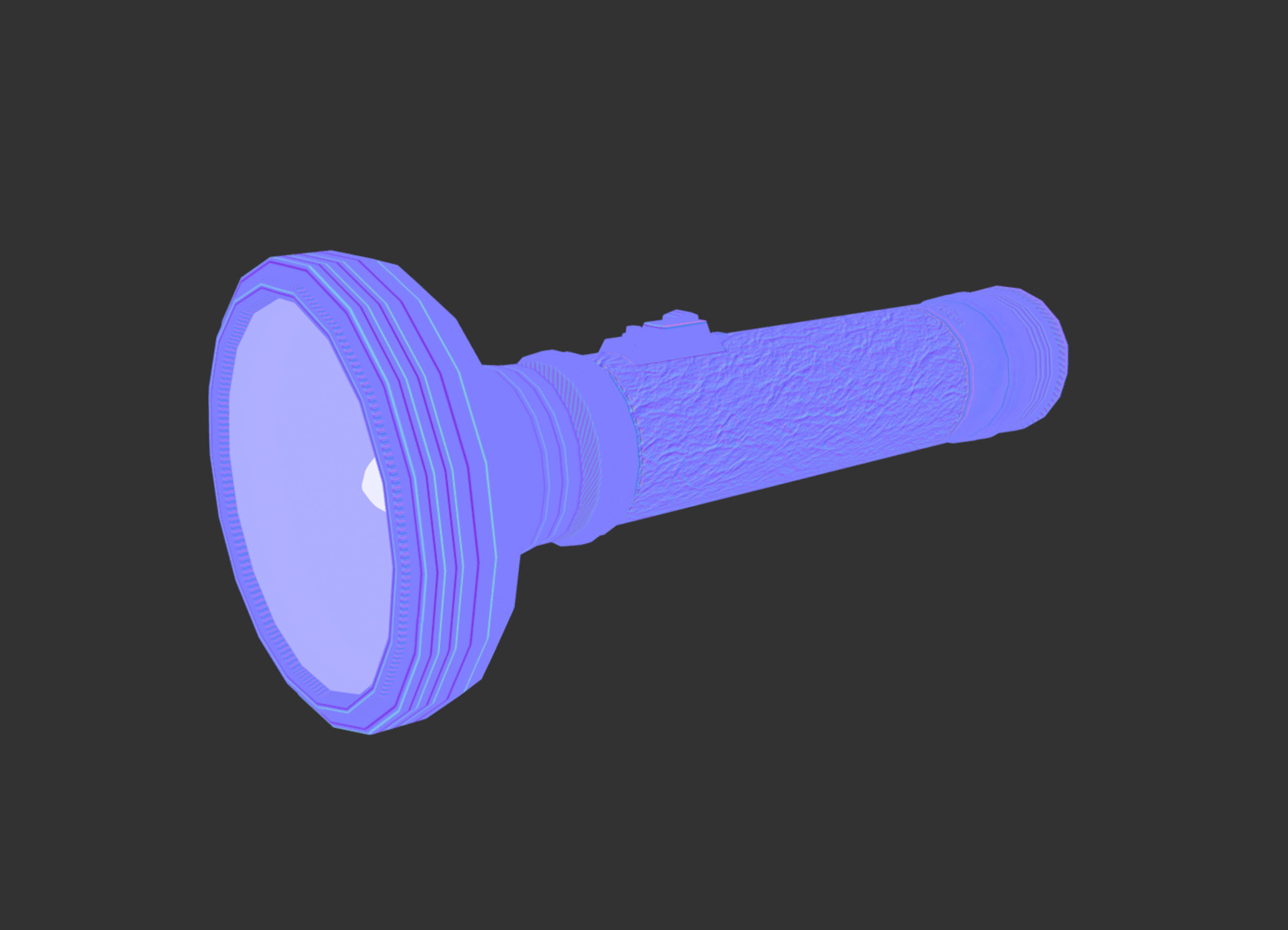 Vintage Flashlight Low-poly 3D model_14