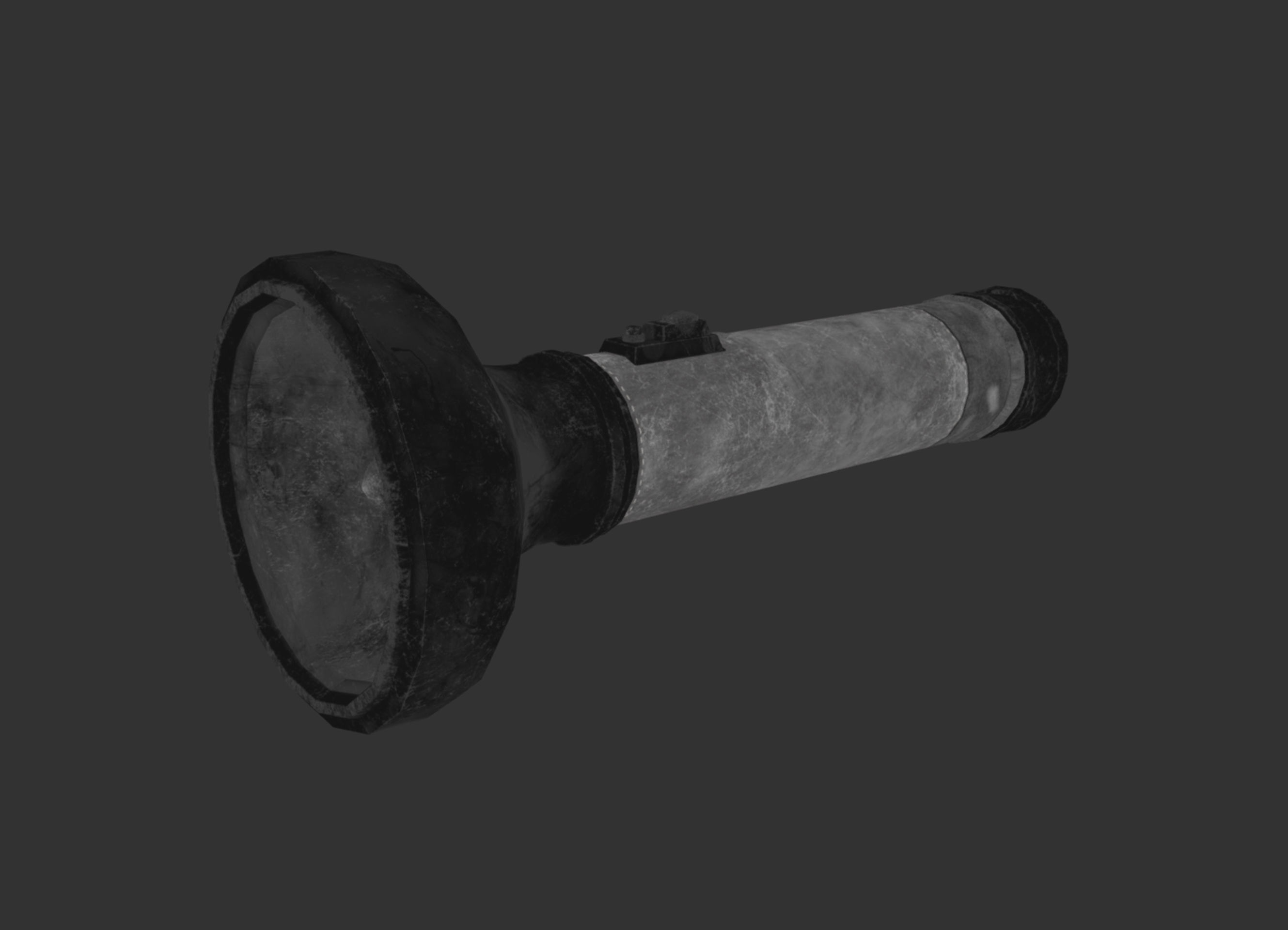 Vintage Flashlight Low-poly 3D model_13