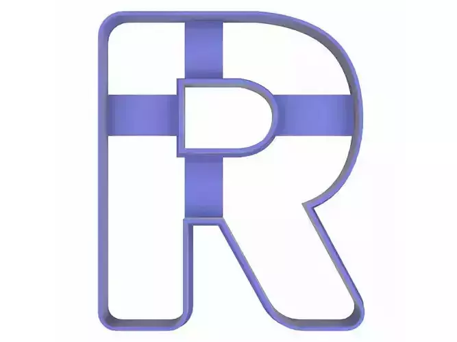 0218 Alphabet 01 R cookie cutter  3D print model