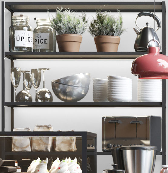 Modern cafe 2 3D model_4