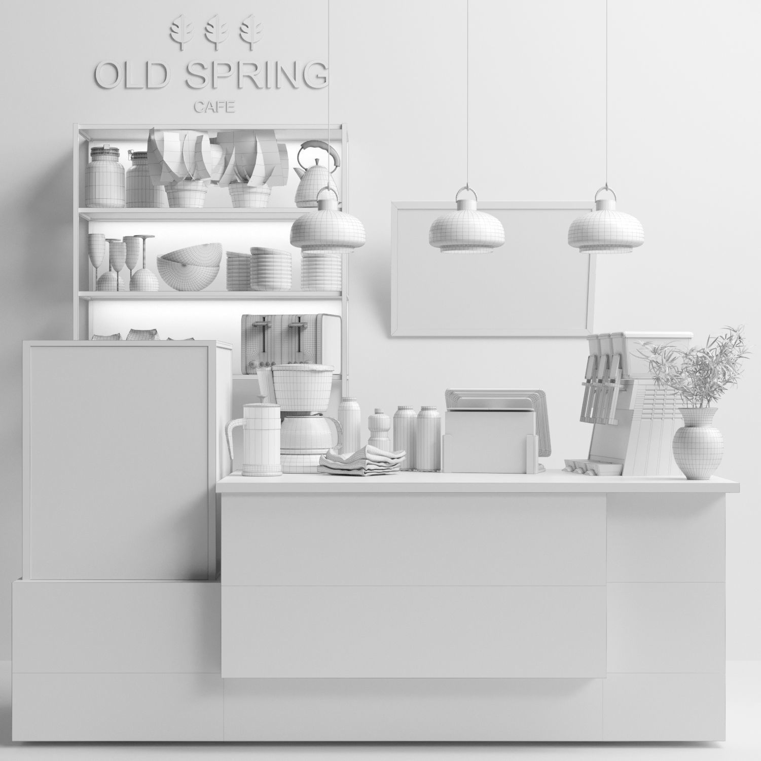 Modern cafe 2 3D model_1
