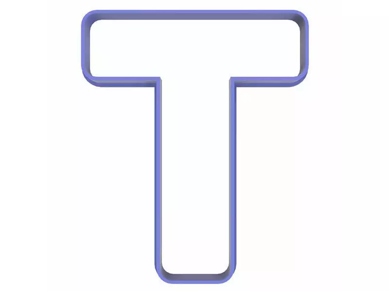0220 Alphabet 01 T cookie cutter 3D print model_0