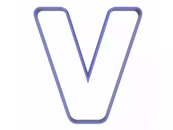 0222 Alphabet 01 V cookie cutter