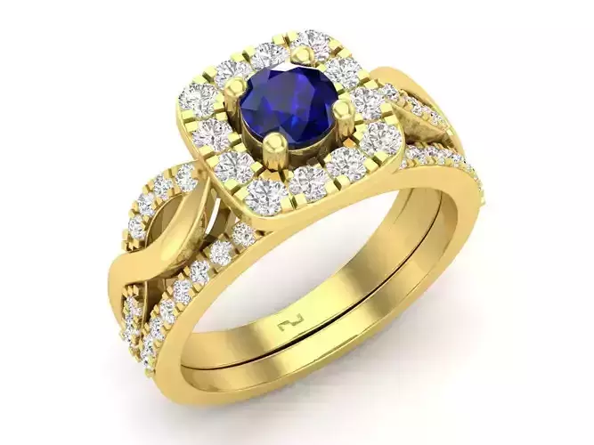 Diamond halo-ring for woman