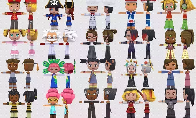 Cartoon Pack C3 Low-poly 3D model