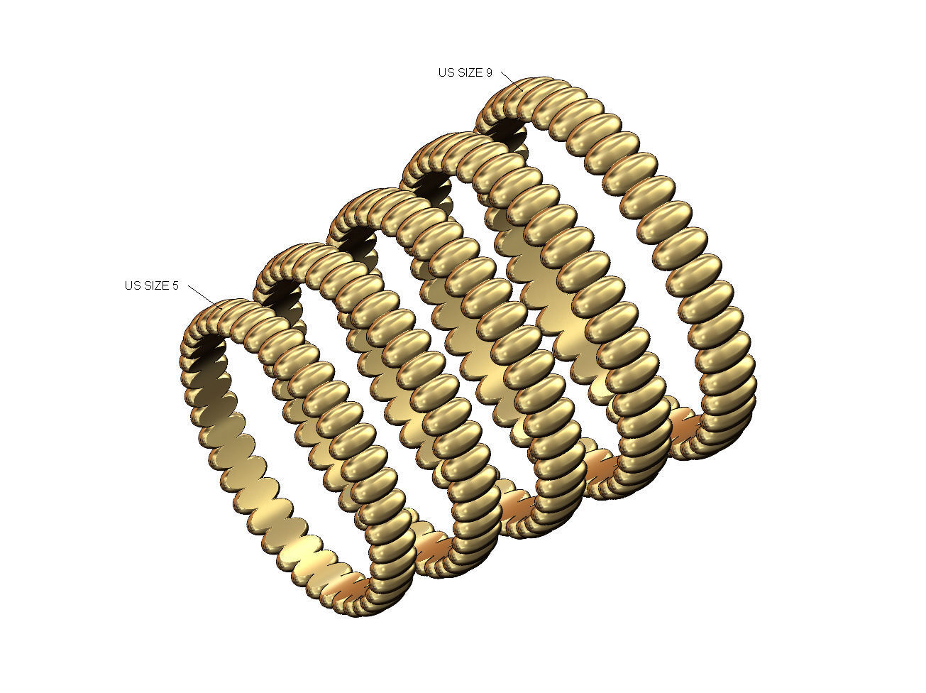 Grain beads motif band size 5to9 3D print model_3