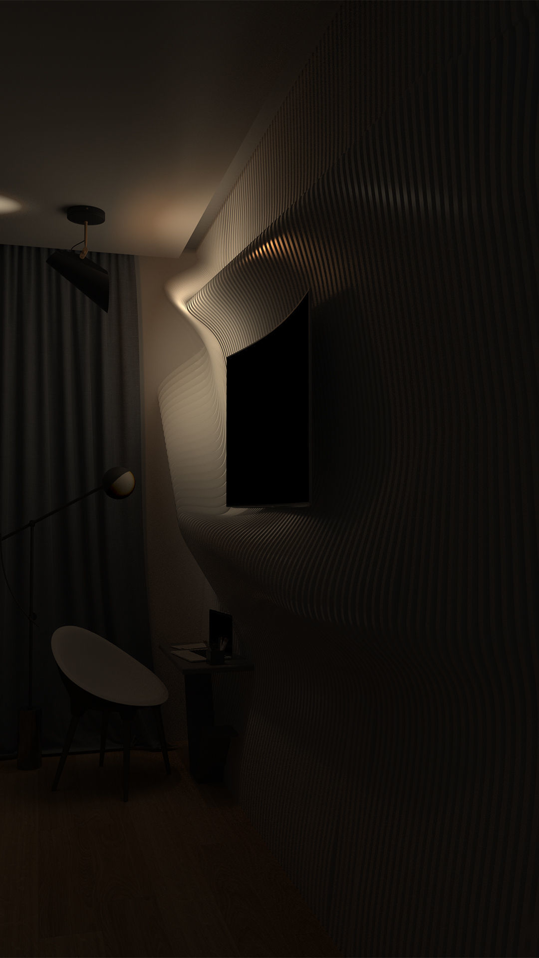 Parametric Tv Unit Low-poly 3D model_1