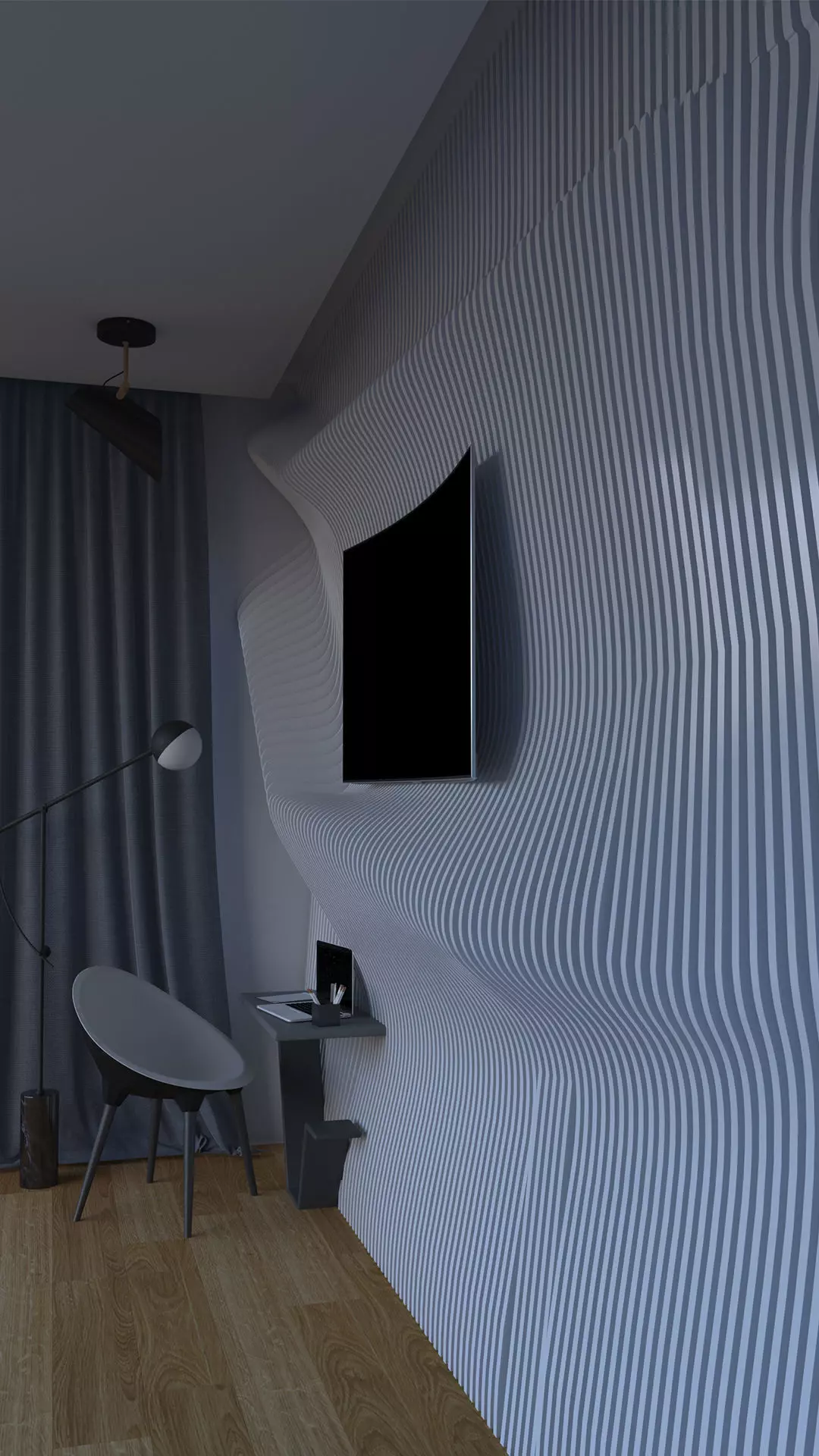 Parametric Tv Unit Low-poly 3D model_0