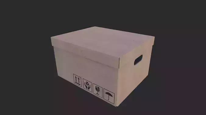 Cardboard Box 01 Low-poly 3D model