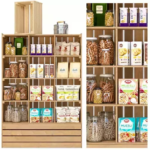 Rack with groceries in the store 2